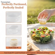 [TSST] Plastic Portion Cups With Lids 1oz 2oz 3oz Disposable Condiment Sauce Cups for Food Dressing 