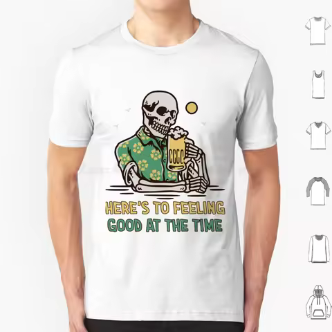 Skeleton Feeling Good With Beer T Shirt Big Size 100% Cotton Seinfeld Jerry Seinfeld Kramer George 9