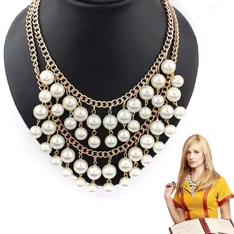 Fantasia Caroline Channing Necklace Cosplay Plastic Prop TV 2 Broke Girls Disfraz Costume Accessorie