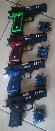 mainan Pistol Airsoftgun + peluru