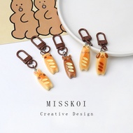 MISSKOI Simple Small Baguette Animal Bread Keychain Pendant Daily Bag Pendant