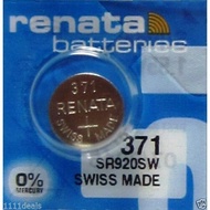 Renata 371 SR920SW AG6 D371 LR921 Silver Oxide Mercury Free Electronic Battery [1 pc]