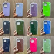 ** Velvet Logo Case Silicone Texture Plain Color For Model I13 i14 i15 i13pro i14pro i15pro i14plus 