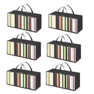 [qua]-DVD Storage Bags 6 Pcs Clear PVC Plastic CD Organizer with Handles and Zipper for Blu Ray Disc