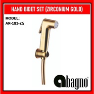 ABAGNO AR-181-ZG GOLD COLOUR HAND BIDET SET WITH WALL BRACKET AND 1.2M FLEXIBLE HOSE