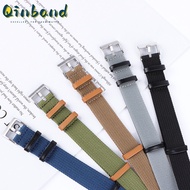 Qinband 18mm 20mm 22mm 24mm Bracelet Seatbelt Watchband for Hamilton Khaki Field Retro Army Green Premium Quality Nylon+ Geniune Leather Watch Band Nato Zulu Strap