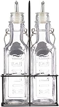 Kilner Oil and Vinegar Bottle Set of 3 | 2 x Glass Bottles with 0.3 Litre Capacity Including 2 x Sta