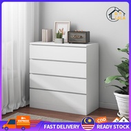 LALA CHEST DRAWER 4 layers STORAGE wardrobe Almari Baju budak almari pakaian drawer cabinet baju putih 4 drawer clothes drawer cabinet Dressing table Home drawer drawer baju (White/Black) 抽屉柜白色