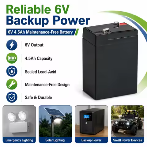 6V4.5Ah Lead-acid Battery Solar Fan with Long Battery Life Stable Rechargeable Battery for Energy St