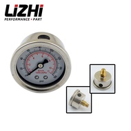 LIZHI - 1/8" NPT Fuel Pressure Gauge Liquid 0-100 psi / 0-160psi Oil Pressure Gauge Fuel Gauge Black