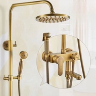 (JIJI.SG) All Copper Rain Shower Set European Retro Bathroom Shower Full Set With Shower Head