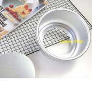 [Lemon] - 4pcs 4 Inch Round Cake Mould Aluminum Alloy Nonstic Cake Pan with Removable Bottom Loyang 