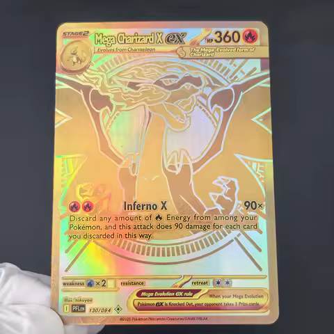8PCS/Proxy TCG Pokemon Card English Holo/flash Series Charizard X EX GX VMAX Rainbow Gold Textured C