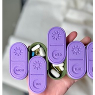 3D Portable Aesthetic Weekly Medicine Box | Pill Box 7 Days AM PM | Daily Travel Vitamin Place