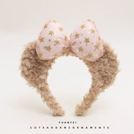 Cute Disneys Duffy Bear Ear Hairband Creative Star Bowknot Hair Clip Fun Amusement Park Headwear Gir