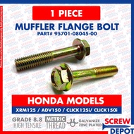 1PC Muffler Flange Bolt for Honda  XRM125 ADV150 CLICK 125i 150i ( 95701-08045-00 ) Screw Depot