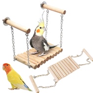Bird Swing Toy Double Hanging Pole With Screw Parrot Parakeet Budgie Hammock Bird Resting Cage Toy
