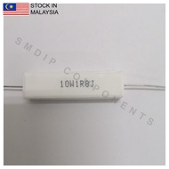 2PCS 1.8R ±5% 10W, Axial Lead Through Hole Wirewound Cement Resistor (10W1R8J)