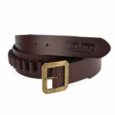 Tourbon Hunting Accessories Cartridges Belt Fits for .44/45mag Ammo 25 Rounds Leather Shell Bandolie