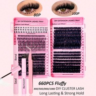 660PCS Dramatic C-Curl 8-16MM Mix DIY Lash Extension Kit DIY Bottom Lashes Eyelashes Book Big Volume