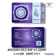 GOLD DINAR MASDORA 1/2 DINAR 2.125GM EMAS 999.9 GOLD BAR GOLD WAFER AU999.9 MASDORA PURE GOLD 9999 足