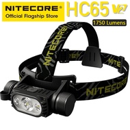 NITECORE HC65 V2 USB Rechargeable Headlamp 1750 Lumen Flashlight 100° Flood LED Headlight White Red Light,3500mAh 18650 Battery