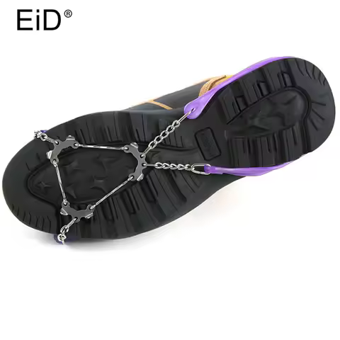 1pair Newest Walking Cleat Ice Gripper Anti Slip Ice Snow Walking Shoe Spike Grip Camping Climb Ice 
