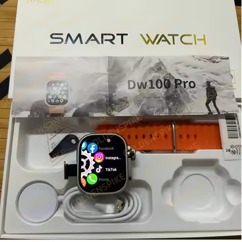 DW100 Pro Smartwatch Fingerprint unlock Touch ID 2.29inch Amoled Smart Watch Rotary Camera GPS Posit
