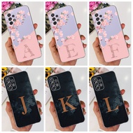 Samsung Galaxy A32 Beautiful Flower Fog Initial letter Case Samsung A32 4G SM-A325F Soft Silicone TPU Phone Case