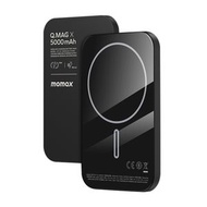 MOMAX Q.MAG X便攜式充電寶 金屬磁吸無線充移動電源，容量:5000mAh(顏色：黑色)