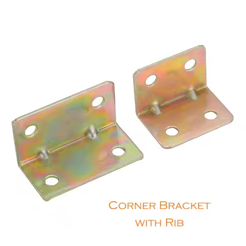 L Bracket Size 39 29x21x21mm 1mm Thick Zinc Plating Iron Corner Bracket with Rib