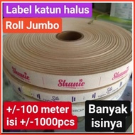 Label merk baju hijab kain tas bahan pita katun halus custom sablon