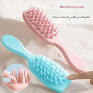 Silicone Shampoo Brush Comb Extended Handle Soft Silicone Shampoo Scalp Hair Massager Hair Washing C