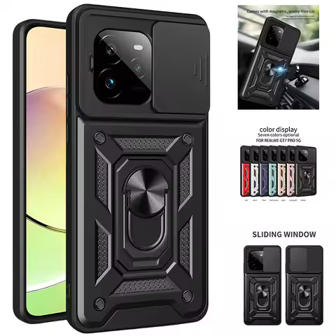 For Realme GT7 Pro 5G Case Slide Camera Armor Phone Case For Realme GT 7 Pro GT7Pro 7Pro 7T Magnetic