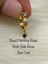 Women - Aimpon Gold Plated Nose Pin or Ring | Nose Ring | Mukuthi | Nath with Screw | Aimpon Mukuthi