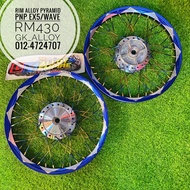 🔥🔥RIM ALLOY PYRAMID 1.4 x 17 + JEJARI TITANIUM + HUB CHROME PNP MOTOR EX5 DREAM/W100🔥🔥