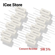 5Pcs 5W Cement Resistor SQP Power Resistor 5% 0.1R-100R 0.1R 0.22R 0.5R 1R 2.2R 4.7R 5R 10R 15R 20R 