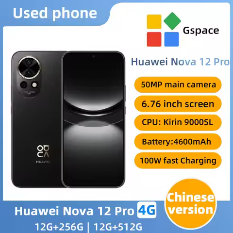 Huawei Nova 12 Pro 4g Android 6.76" Kirin 9000S Camera Battery 100W SuperCharge NFC HarmonyOS 4.0 Sm