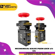 MECHANICAL VALVE PUSH BUTTON WITH LOCK 3 HOLES 3/2 THREADS 1/4"