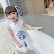 中國風 漢服 旗袍 Girls Hanfu dress 2022 new female baby costume Tang suit style skirt Western style summer dress Confucian skirt female