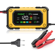 FOXSUR 12V 7A FBC1207E Smart Car Battery Charger For AGM GEL Lead Acid LiFePO4 Battery Universal Mot