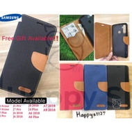 Premiun Quality Leather Flip Cover With Pocket Samsung J2 Prime J7 Prime J7 Plus J2 Pro J5 Pro J7 Pro J4 J6 J8 A6 Plus