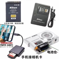 Nikon AW100S AW110S AW120S S9600 Camera Battery+Charger+Mobile Phone Card Reader