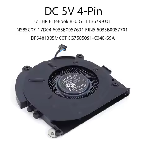 Fan For HP EliteBook 830G5 830 G5 L13679-001 NS85C07-17D04 6033B0057601 FJN5 6033B0057701 DFS481305M