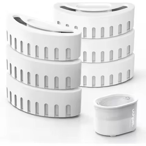 uahpet Pet Fountain Replacement Magnetic Filters, 6 Pack Magnetic Filters & 8 Pack Filter Sponges fo