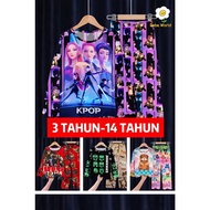 Cotton Polyester Baju Tidur Budak Lelaki Perempuan Pyjamas Kids Boy Girl Pajamas Kids Nightwear Slee