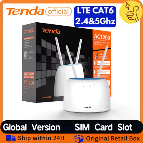 Tenda 4G Wireless Router LTE CAT6 2.4&5Ghz Modem Wifi router with Sim Card Slot AC1200 4G Wireless r