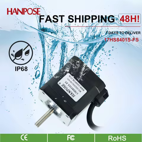 Nema17 waterproof motor 1.8A 52N.CM 17HS8401S-FS IP68 waterproof 3D CNC XYZ motor waterproof 12v