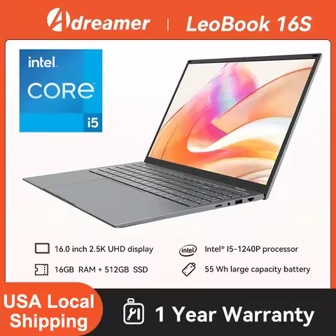 16 Inch Laptop with Intel Core i5 1240P 2.5K IPS Display Windows 11 Notebook Portable Adreamer Lapto