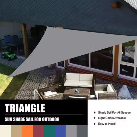 Triangle Sun Shade Sail Waterproof Outdoor Garden Patio Party Sunscreen Awing Sun Canopy For Beach C